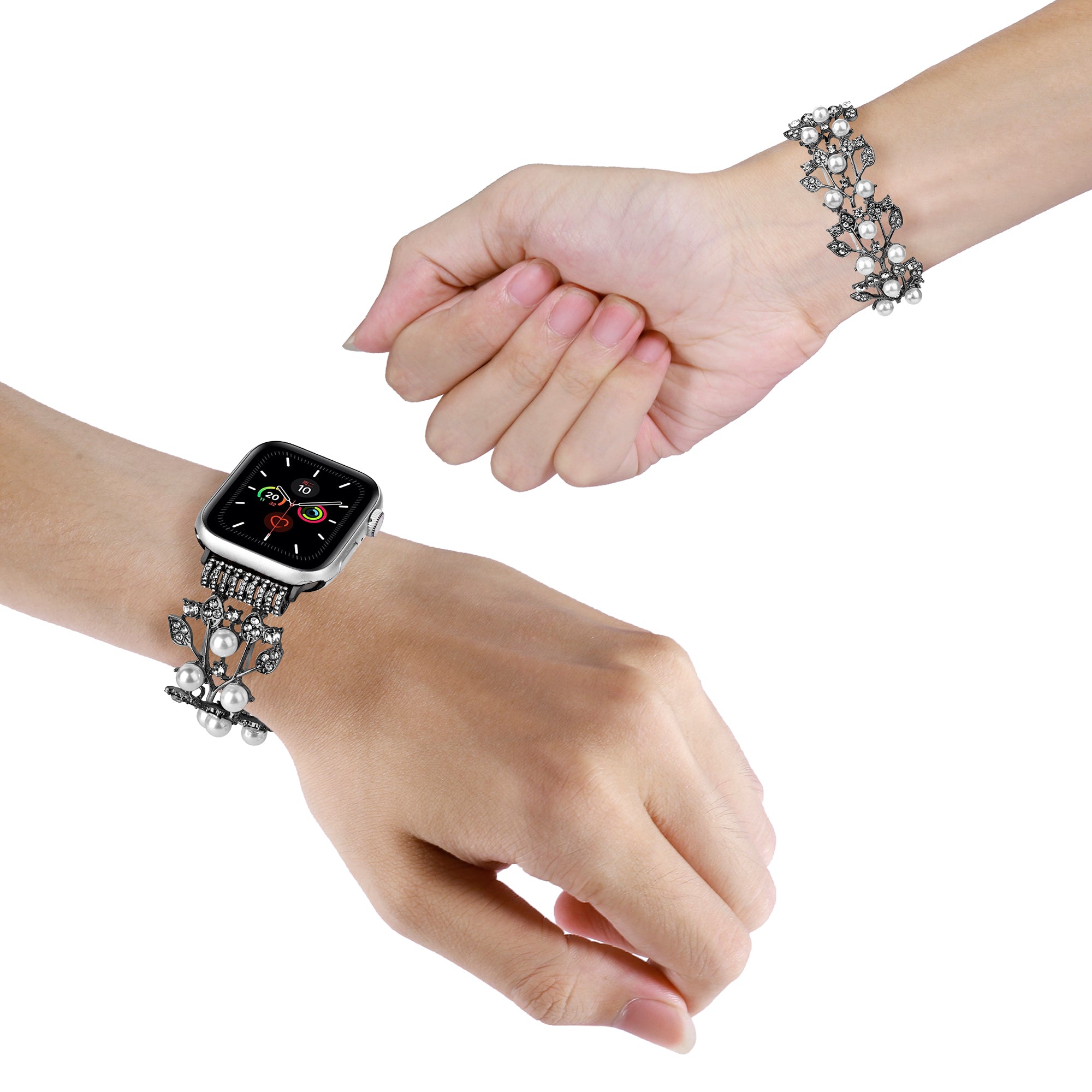 For Apple Watch Ultra Ultra 2 49mm Series 8 7 9 45mm 6 5 4 SE SE (2022) 44mm 3 2 1 42mm Strap Beads Rhinestone Watch Band For Apple Watch Ultra Ultra 2 49mm Series 8 7 9 45mm 6 5 4 SE SE (2022) 44mm 3 2 1 42mm Strap Beads Rhinestone Watch Band